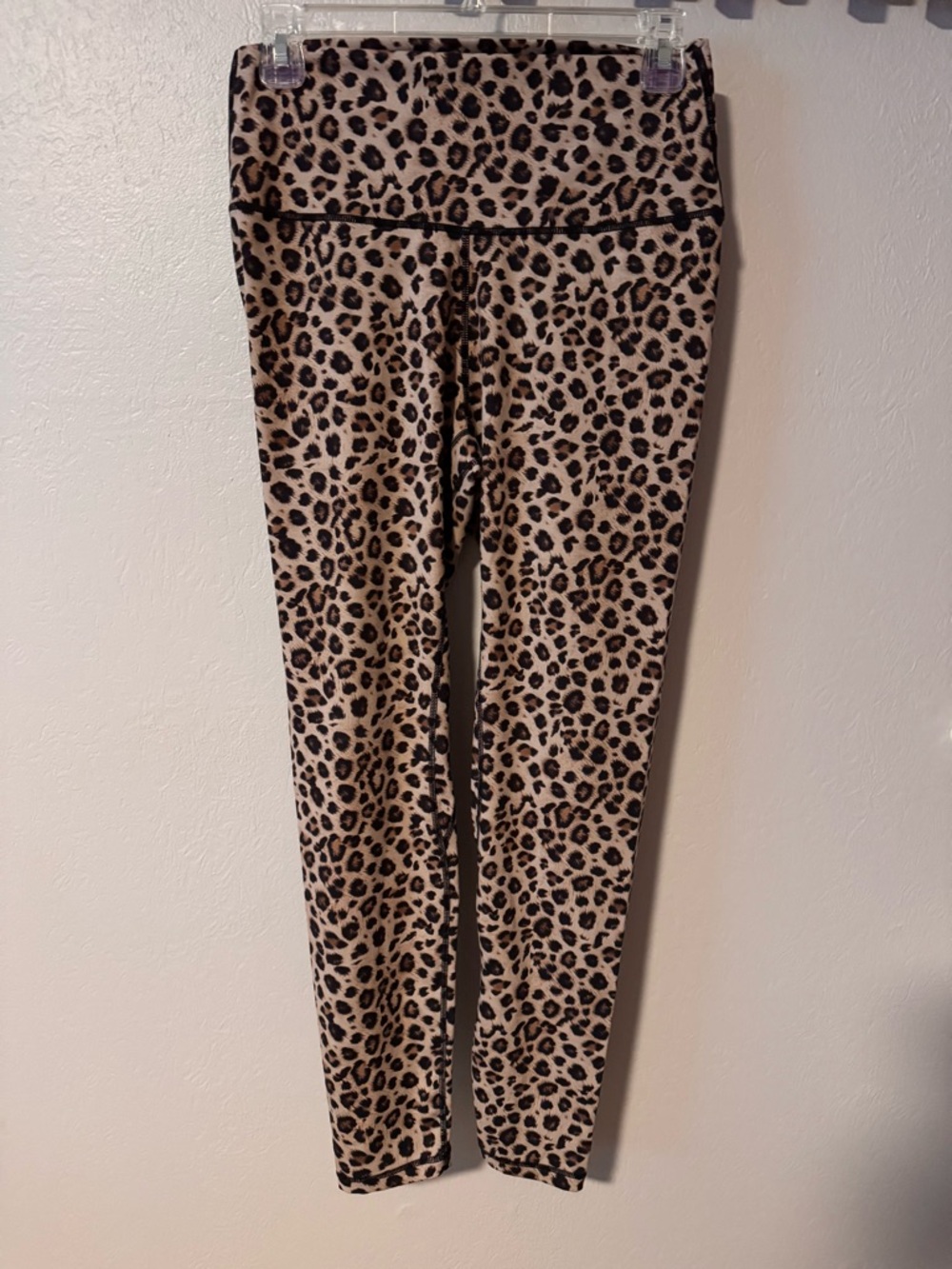Leopard Print High-Waist Leggings - Tan/Black